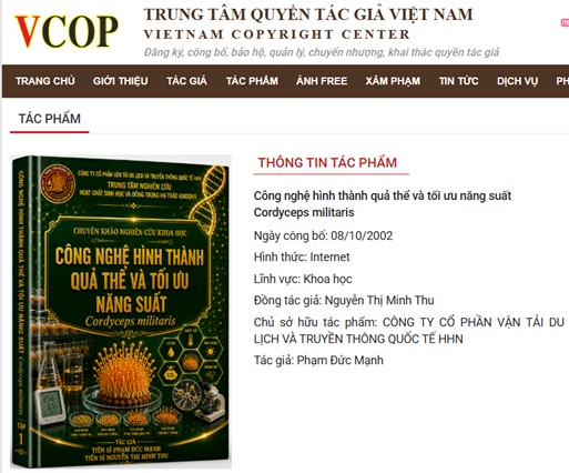 C&ocirc;ng nghệ h&igrave;nh th&agrave;nh quả thể v&agrave; tối ưu năng suất Cordyceps militaris