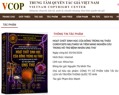 HOẠT CHẤT SINH HỌC CỦA Đ&Ocirc;NG TR&Ugrave;NG HẠ THẢO CORDYCEPS MILITARIS V&Agrave; TIỀM NĂNG NGHI&Ecirc;N CỨU TRONG HỖ TRỢ BỆNH NH&Acirc;N UNG THƯ