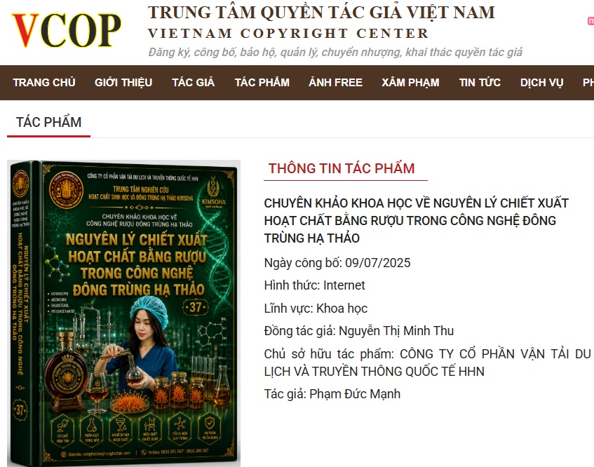 C&Ocirc;NG BỐ NGHI&Ecirc;N CỨU KHOA HỌC VỀ NGUY&Ecirc;N L&Yacute; CHIẾT XUẤT HOẠT CHẤT BẰNG RƯỢU TRONG C&Ocirc;NG NGHỆ Đ&Ocirc;NG TR&Ugrave;NG HẠ THẢO