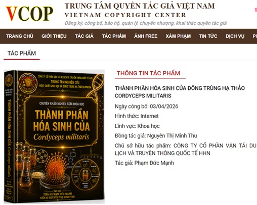 TH&Agrave;NH PHẦN H&Oacute;A SINH CỦA Đ&Ocirc;NG TR&Ugrave;NG HẠ THẢO CORDYCEPS MILITARIS