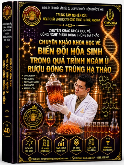 CÔNG BỐ NGHIÊN CỨU  KHOA HỌC VỀ BIẾN ĐỔI HÓA SINH TRONG QUÁ TRÌNH NGÂM RƯỢU ĐÔNG TRÙNG HẠ THẢO
