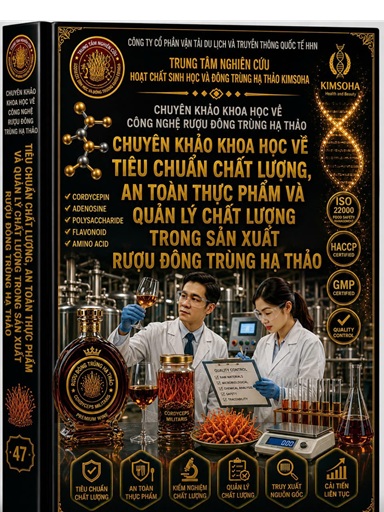 CÔNG BỐ NGHIÊN CỨU KHOA HỌC VỀ TIÊU CHUẨN CHẤT LƯỢNG, AN TOÀN THỰC PHẨM VÀ QUẢN LÝ CHẤT LƯỢNG TRONG SẢN XUẤT RƯỢU ĐÔNG TRÙNG HẠ THẢO