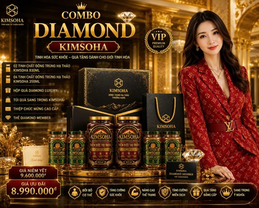 Combo Diamond KIMSOHA – Quà Tặng Sức Khỏe Đẳng Cấp Doanh Nhâ